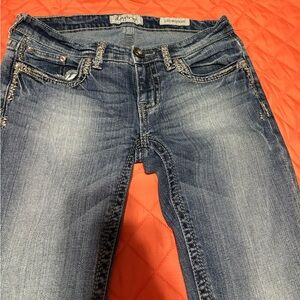 Silver Jeans Women's Distressed Blue Bootcut Jeans